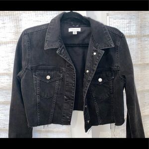 Black Topshop cropped denim jacket
